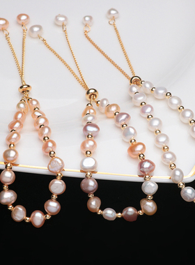 天然淡水真珍珠巴洛克手链女精致