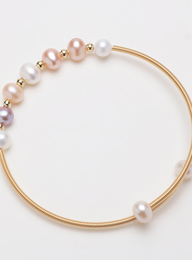 天然淡水真珍珠14K注金手工绕线