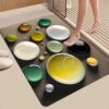 Diatom mud bathroom floor mat toilet toilet toilet toilet door absorbing anti-slip foot mat for door entrance household carpet