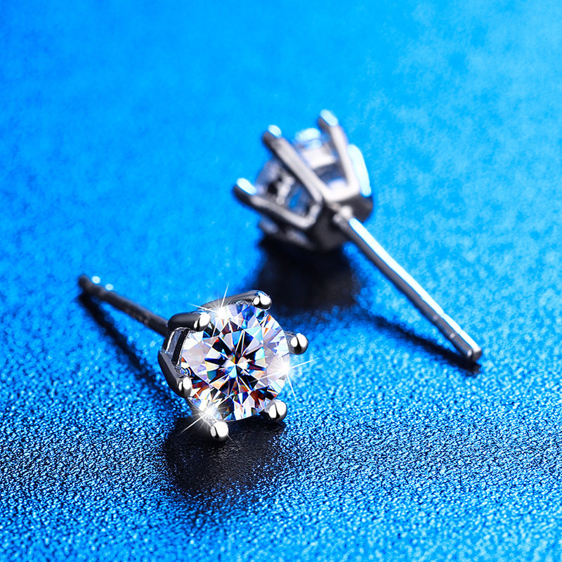 S925纯银莫桑石戒指经典六爪耳钉女气质耳环简约仿真钻耳饰品这款,淘宝优惠券,粉丝福利购,淘宝优惠卷