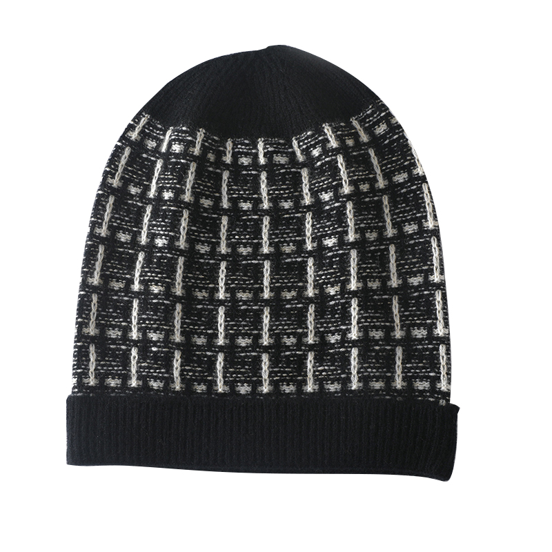 新款羊绒针织男女士帽子秋冬款防寒保暖护耳毛线中青年百搭包头帽