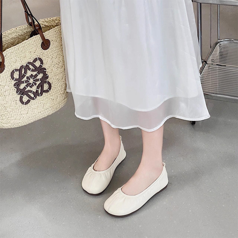 杰豪女鞋2025年秋季新款真皮软底单鞋女小皮鞋舒适百搭蛋卷鞋正品,淘宝优惠券,粉丝福利购,淘宝优惠卷