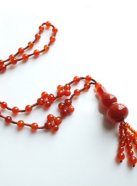 天然玛瑙玉髓葫芦毛衣链