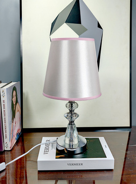 轻奢水晶台灯LED三色三档按扭开关家居卧室公主房浪漫氛围台灯