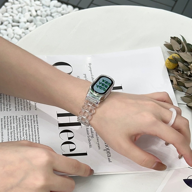 适用小米9手环表带夏智能运动小米手环10表带透明树脂小米8NFC女 - 图1