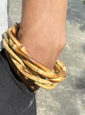 编织竹子手镯复古百搭手环