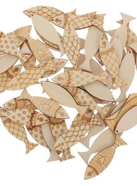 木质镂空未完成鱼形挂饰
