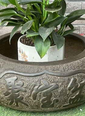 黑青石打造的招财聚宝盆
