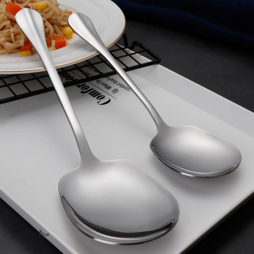 不锈钢大勺子服务勺大号分菜勺酒店自助餐厅食堂加厚分餐匙公用勺 - 图0