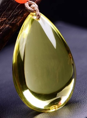 天然黄水晶水滴吊坠原石民族风男女款饰品项链挂件礼物毛衣链信物