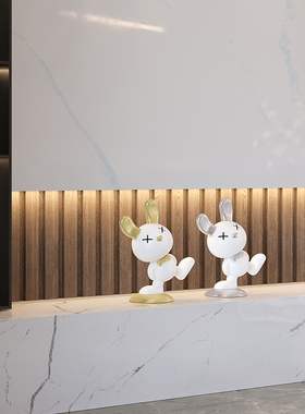 速发简柜客厅电视约旁酒柜子兔摆件桌面高级感套装房间书柜装饰品