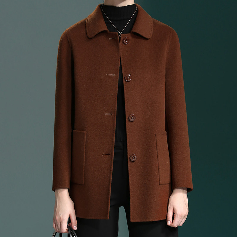 中年双面呢外套2020秋冬羊绒大衣 依香瑞裳服饰中老年女装