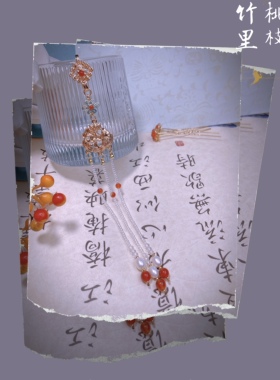 “如鱼得水”中国风淡水珍珠旗袍压襟国风茶服流苏精致挂件胸针