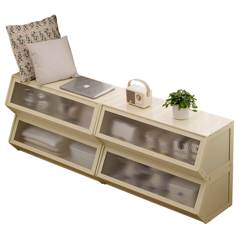 飘窗柜阳台储物柜子防晒靠墙一体榻榻米杂物收纳柜置物架空间利用,淘宝优惠券,粉丝福利购,淘宝优惠卷