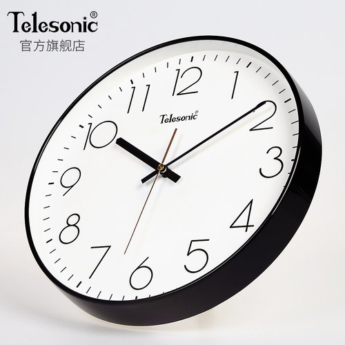 TELESONIC/天王星现代简约钟表家用客厅静音挂钟时尚北欧装饰时钟 - 图1