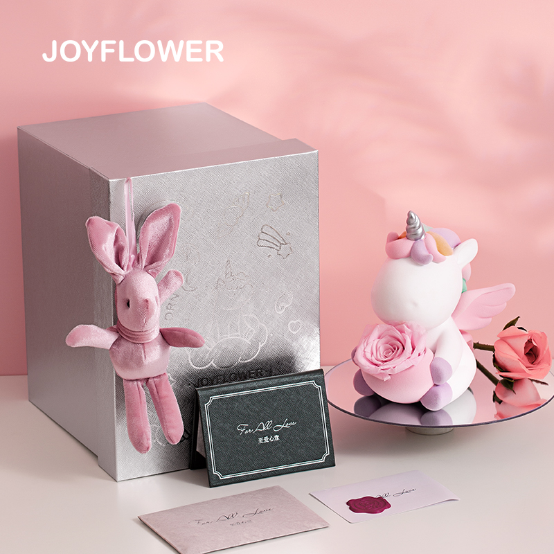 joyflower永生花玫瑰花干花独角兽生日情人节礼物送女生朋友女孩 - 图0