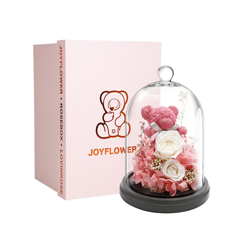 joyflower永生花玫瑰花礼盒送女生朋友情人节礼物生日送女生朋友