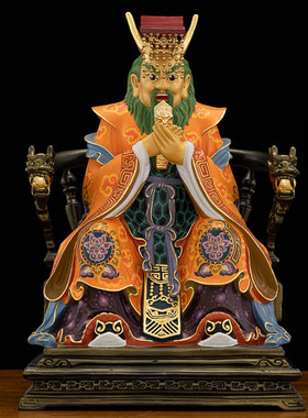 速发手工精描纯铜龙龙像四海王王龙王爷神像供奉东海龙王神像摆件