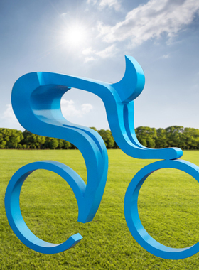 速发不锈钢抽金运动人物雕塑象属铁装骑车人艺饰公园庭院摆件