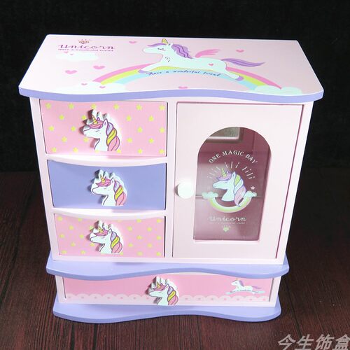 KT猫凯蒂猫首饰盒木质独角兽公主欧式收纳盒手饰品盒女孩生日礼物 - 图3