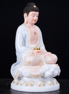 速发汉白玉家雕牟尼佛像释用观音菩萨神像地藏王娑婆三圣佛像石迦