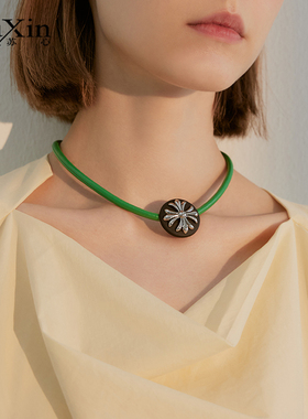 几何圆形颈链个性潮搭嘻哈项圈