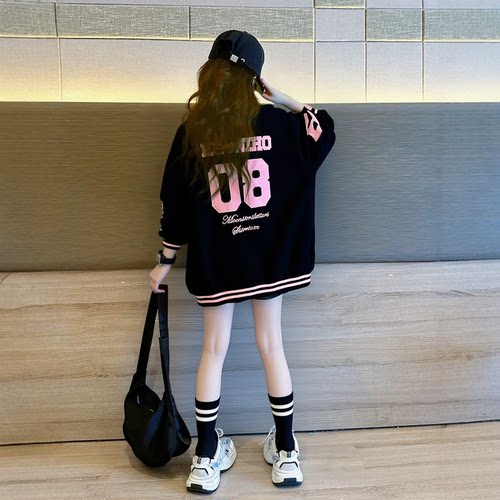 女童刺绣字母棒球服上衣2026春秋款中大童洋气韩版校园风夹克外套 - 图3