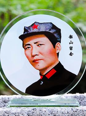 摆设画像两面老年标准水晶摆件