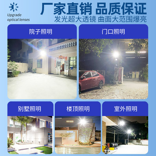 2026新款太阳能户外庭院灯家用强光防水人体感应投光室内照明路灯 - 图2