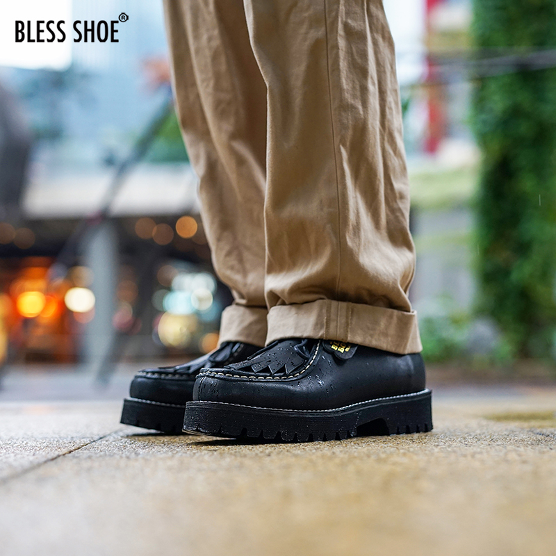 BLESS SHOE  MATURE WALLABEE加厚牛皮袋鼠鞋真皮休闲皮鞋 - 图1