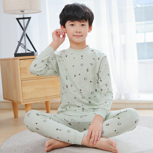 儿童保暖内衣套装纯棉男童秋衣秋裤宝宝秋冬睡衣中大童装棉毛衫 - 图2