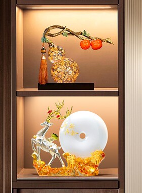 速发电安礼招财鹿摆件轻奢高档客厅玄关平视柜酒柜装饰品乔迁新居