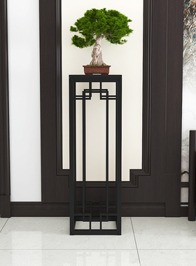 速发新中式铁艺盆栽摆地架子客厅电视柜旁玄关单个落件迎客松盆景