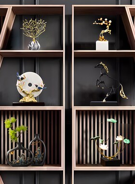 速发轻奢电视柜酒柜摆件家居客厅玄关创意办饰品装公室黄铜工艺品