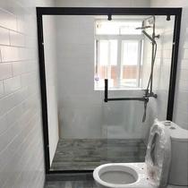 Black one-shaped shower room Bathrooms Bathroom Partition mobile door Screen Easy shower room
