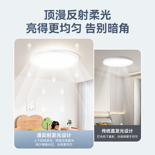 琪朗护眼吸顶灯儿童卧室超薄男孩女孩房间灯现代中山灯具全光谱 - 图2