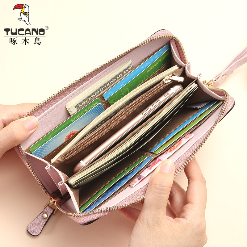 啄木鸟女士长款拉链大容量手机钱包 啄木鸟凌鼎钱包