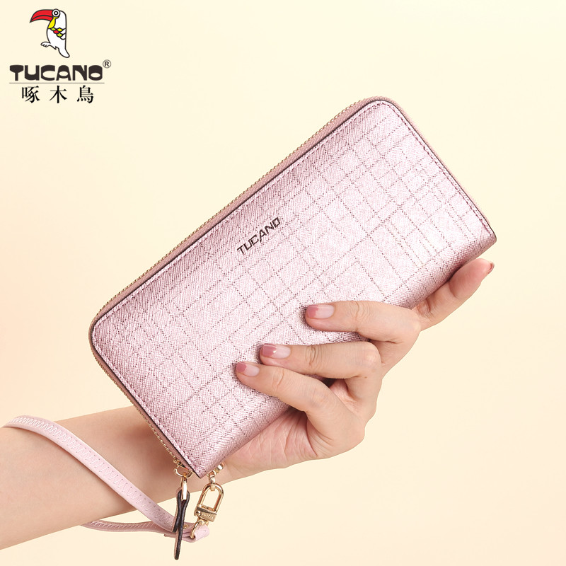 啄木鸟女士长款拉链大容量手机钱包 啄木鸟凌鼎钱包