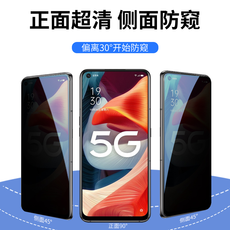 适用于oppoa15s防窥钢化膜OPPO保护隐私a16k手机全屏覆盖A32黑边防窥a33防摔膜A35钢化玻璃a53s手机保护贴膜 - 图1