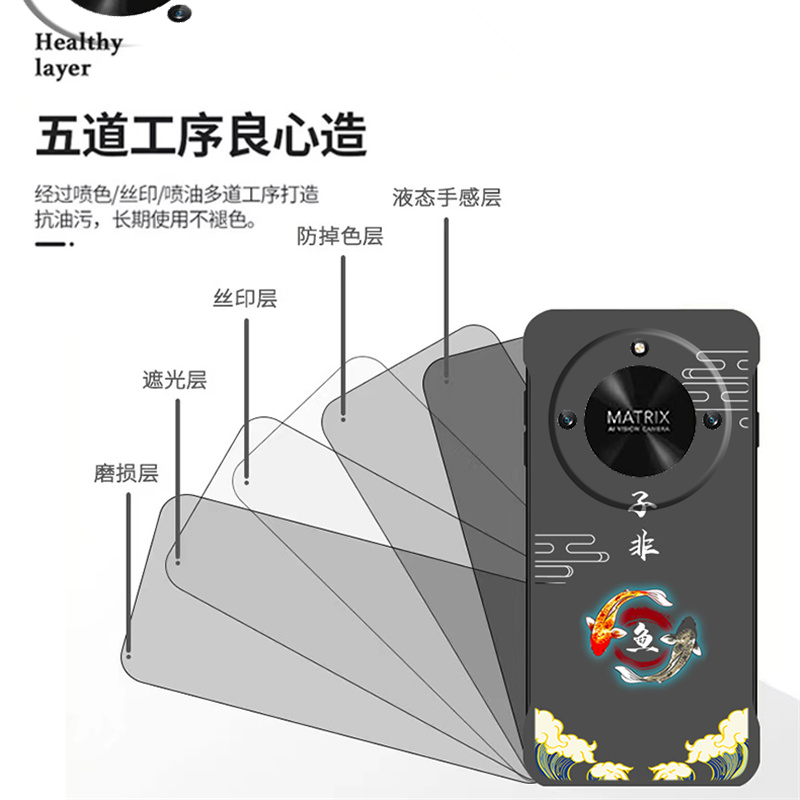 子非鱼适用华为荣耀x50手机壳x40i国潮x30无边框x30i磨砂x20se散热x40超薄半包新款男5g女保护套外壳创意个性 - 图3