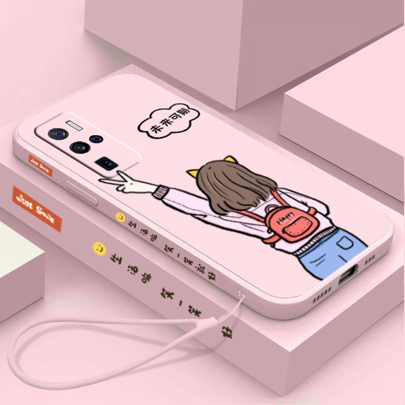 送手绳vivox50手机壳未来可期x50pro女款液态硅胶软壳x50pro+挂绳全包镜头磨砂保护套创意防摔新款网红个性,淘宝优惠券,粉丝福利购,淘宝优惠卷