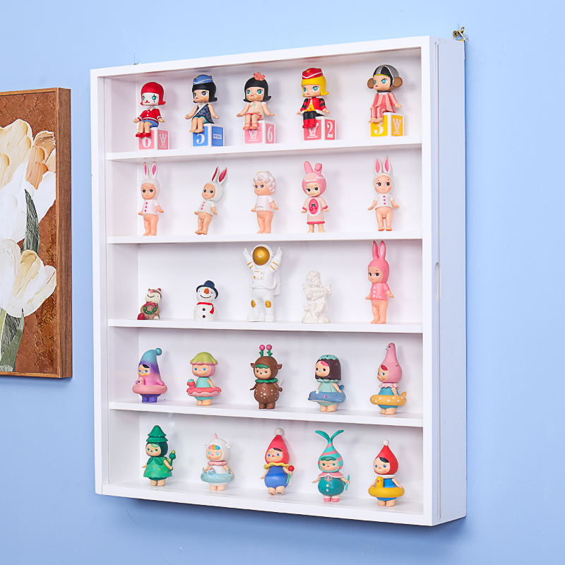 盲盒架挂墙盲盒展示柜定制上墙收纳柜sp泡泡马特娃娃手办展示柜木 - 图0