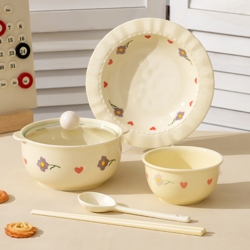 烘焙泡面碗套装带盖学生宿舍用方便面碗饭碗双耳陶瓷汤碗螺蛳粉碗,淘宝优惠券,粉丝福利购,淘宝优惠卷