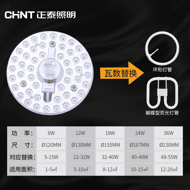 正泰led吸顶灯灯芯灯盘改造灯泡圆形灯条替换光源环形灯管灯板