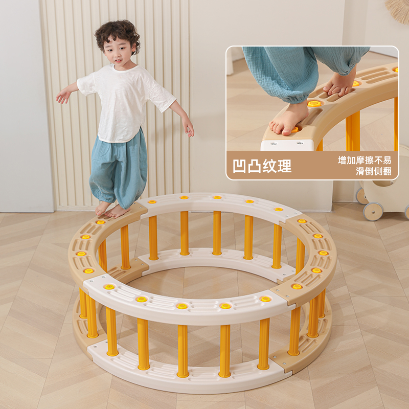 感统训练器材家用儿童宝宝专注力四分之一圆室内攀爬架平衡木玩具-图2