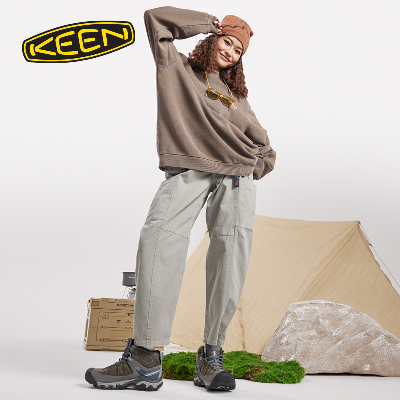 KEEN官方 TARGHEE III MID WP“踏极”户外防水耐磨登山徒步女鞋 - 图0