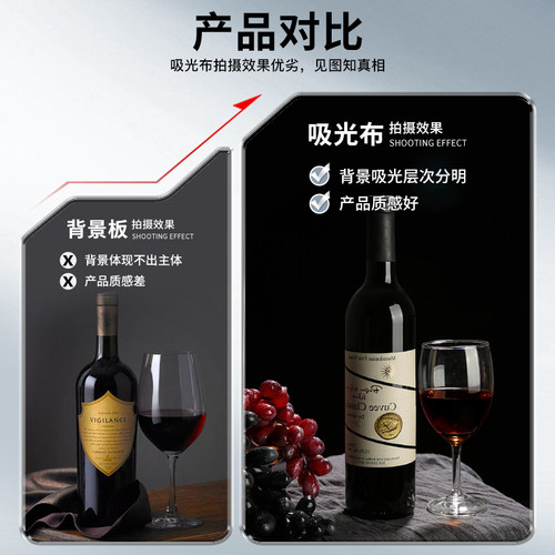 2*3米黑色吸光布植绒照相摄影背景布新年黑幕拍照拍摄道具幕布不反光绒布摄影直播神明少女黑布白色绿幕挂布 - 图1