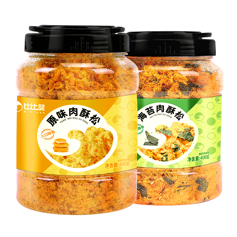 比比赞肉松酥海苔味烘焙原材料即食寿司专用零食休闲食品小吃罐装 - 图3