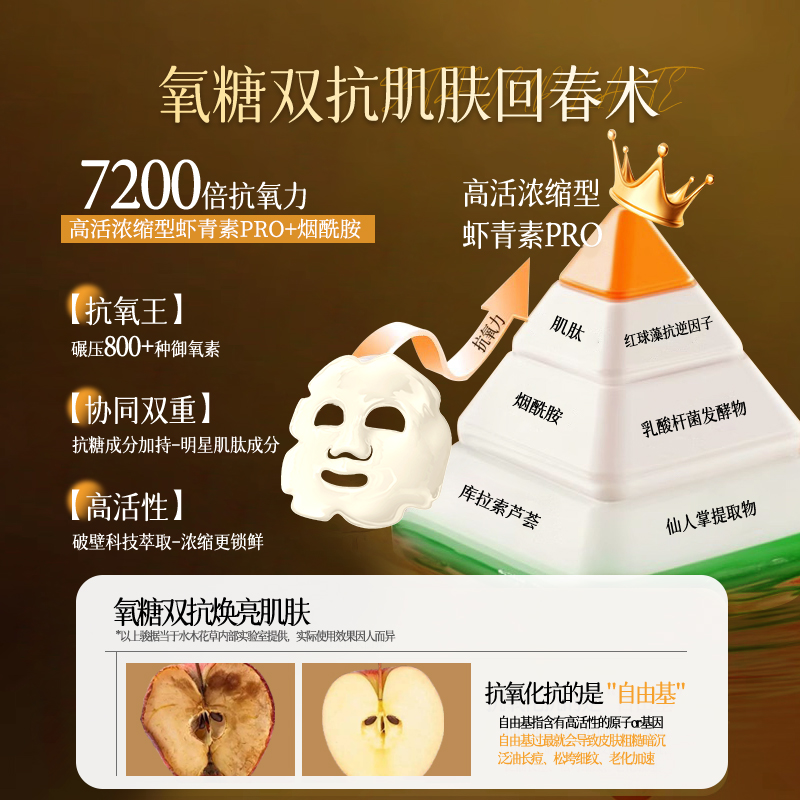 虾青素睡眠面膜涂抹免洗补水夜间修复保湿美去黄气暗沉熬夜救星白