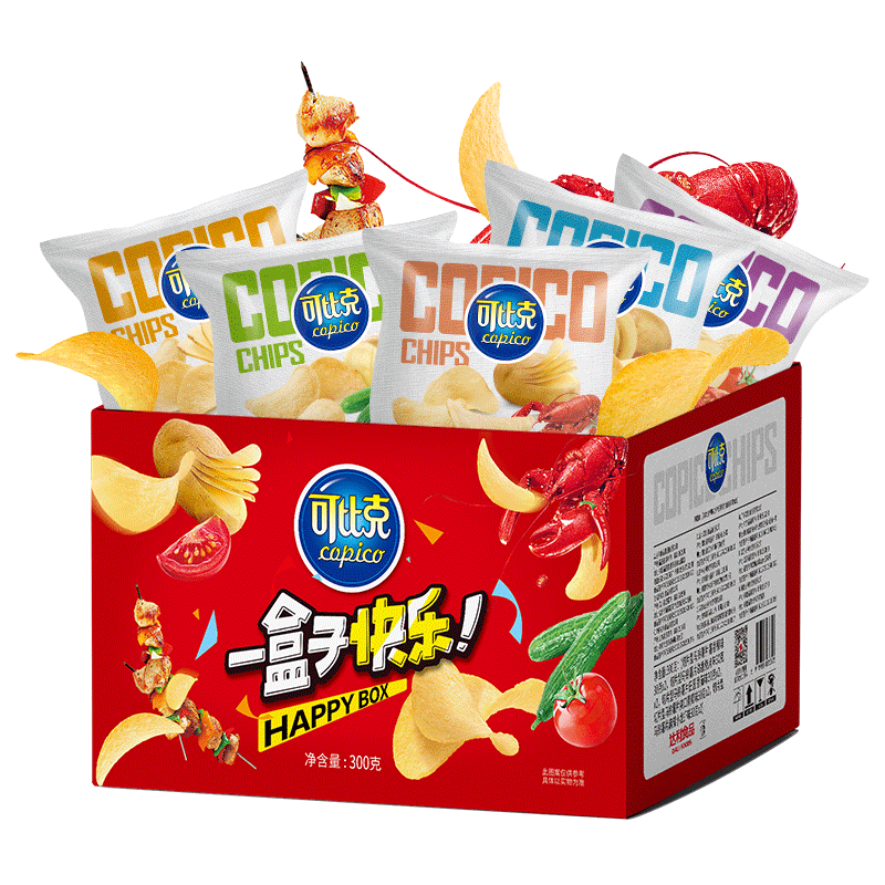 可比克纯切多口味混合整箱大礼包 达利集团膨化食品